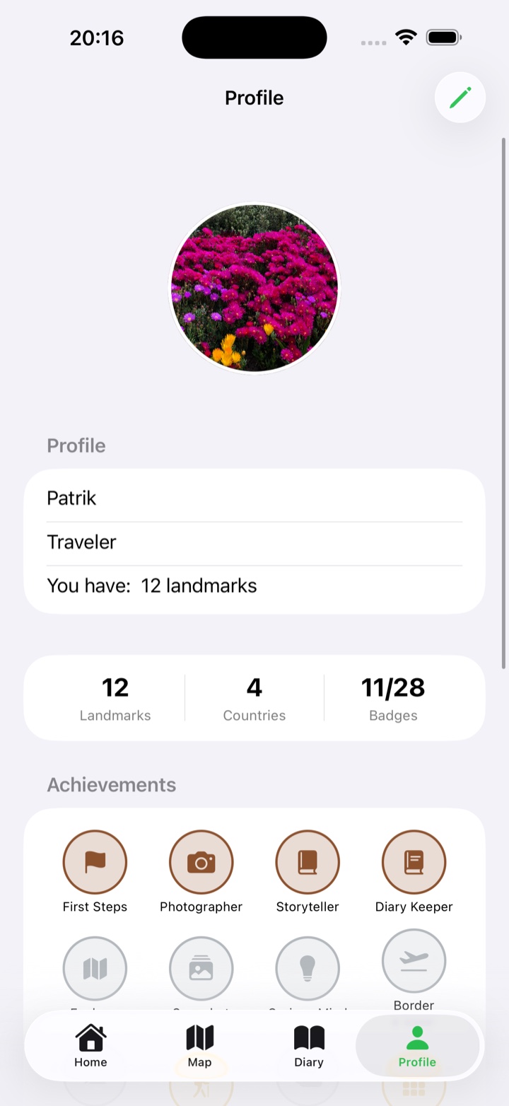 Worldwanderer Profile iPhone screen